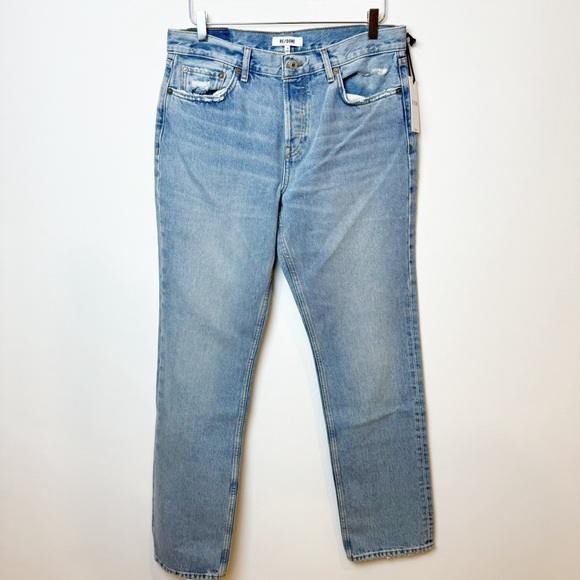 RE/DONE | Easy Straight Button Fly Jeans in Ripped Tide - Picture 3 of 13